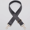 Adjustable crossbody bag strap with black and white geometric triangle pattern and gold hardware - No. 622 Gold Hook