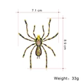 Oversized spider brooch with green and yellow accents, measuring 7.1 cm by 8.9 cm - Green Spotted Large Spider