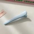 Light blue matte duckbill hair clip with minimalist frosted finish for styling - Blue