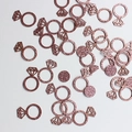 Coriandoli anello diamante glitter oro rosa per decorazione matrimonio e fidanzamento - Oro rosa
