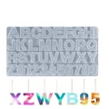 Siliconen mal voor 26 letters en cijfers met ophanggat voor doe-het-zelf hars hangers - Alfabet Mal met Ophanggat / Wit