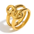 Anello a triplo strato in acciaio inossidabile placcato oro 18K con design a nodo - US 6 / Oro