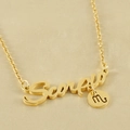 18k gold plated stainless steel Scorpio zodiac name necklace with constellation pendant - Scorpio