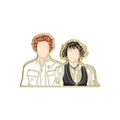 Twilight inspired metal enamel pin featuring minimalist cartoon couple for clothing - Edward and Alice Style (QHXZ1989)