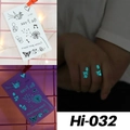 Luminous blue waterproof tattoo stickers Hi-032 with paper crane and butterfly designs - Hi-032 (Be Free)