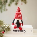 Plush Christmas gnome ornament with red snowflake hat and white beard, 17cm height - Style J (Black Body Red Snowflake Hat 17cm)