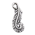 Silver alloy feather charm pendant for DIY jewelry making and handmade earrings - Leaf Feather Style (10415)