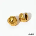 Polierte goldene Kugel-Ohrringe im minimalistischen runden Metalldesign für Damen - Rund (KDE2185)