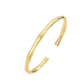 Minimalistisches 18K vergoldetes Bambus-Armreif in offener Form mit poliertem Finish - Bambus-Offener-Stil / Gold