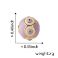 Light purple devil eye bead in gold finish for DIY jewelry, 0.4 inch size - Purple