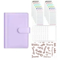 Lavendel PVC-Ringbuch-Set mit bunten Budgetblättern und Reißverschlusstaschen - Lila
