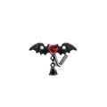 Piercing naso a L gotico con pietra a cuore rosso e ciondolo ad ali di pipistrello - Stile Pendente Cuore Rosso Ali di Pipistrello Nero (24032501-2)