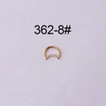Anello per naso 16G dorato in acciaio inossidabile a forma di luna con piccoli cristalli - 362-8#