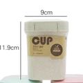 Wheat straw fiber composite cup in beige finish with 550ml capacity and 11.9cm height - 550ml Wheat Straw Soup Cup With 4-Sided Buckle (Beige)