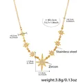 Collana in acciaio inossidabile placcato oro 18 carati con ciondolo a stella e dimensioni - Stella a otto punte dorata
