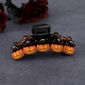 Halloween pumpkin hair clip with black bat wings design for creative party styling - 11cm Ghost Pumpkin Black