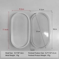 Oval silicone tray mold 9.5x18x1.6cm for DIY resin coasters and gypsum crafts - Oval J-144