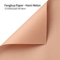 Waterproof matte cantaloupe color floral wrapping paper, 15 sheets pack, 58x58cm size - 15 Sheets/Pack (58*58cm) / Hami Melon