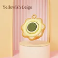Jouet herbe à chat rotatif en forme de marguerite jaune-beige sur socle décoratif - Tournesol Jaune-Orange