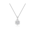 Elegant silver snowflake pendant necklace with sparkling cubic zirconia on a dainty chain - XL34 Snowflake