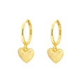 Elegant s925 sterling silver golden heart drop earrings with hallmark for beach vacation - Heart Style (G) / Gold