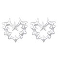 Punk style silver thorn heart earrings with central star element in Y2K aesthetic - Silver Barbed Star Heart Stud Earrings (N-163)