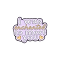Broche de esmalte morado con texto 'i was enchanted to meet you' y detalles de corazones - Corazón Púrpura-Letra Enchanted