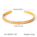 Détail montrant les dimensions du bracelet en acier inoxydable 18K avec zircon carré - Style Zircon Carré Blanc Doré (HC-B20357-WT)