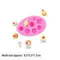 Pink silicone mold with 8 cavities for making DIY lollipops and dessert miniatures - 1# Pink (Dessert)