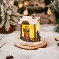 Luminous resin Christmas city hall miniature with snow texture and warm interior lighting - City Hall (D-22 Style A)