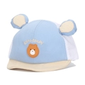 Baby blue cartoon bear baseball cap with mesh back and cute bear ears on top - Light Blue Splicing / Light Blue