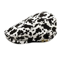 Casquette gavroche imprimé vache avec boucles dorées vintage sur fond blanc net - M(56-58cm) / Vache