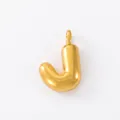 Golden 18k plated balloon letter J charm pendant made of polished copper material - Letter J (D79-J)