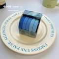 Blue dopamine elastic hair ties set with high stretch durability for ponytails - Blue Gradient 5 Pcs Set