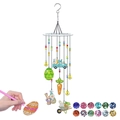 Kit de carillón de pintura de diamante de Pascua con colgantes de acrílico de conejo - LOVE conejo carillón de viento