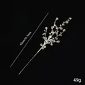 Golden handmade crystal beaded sprig decoration for Christmas tree decor, 40cm length - Crystal Style