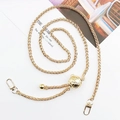 Golden crossbody phone strap with woven chain and decorative metal ball pendant - Adjustable Iron Chain Gold / 120cm