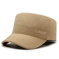Berretto militare da uomo color kaki con ricamo spirit e visiera rinforzata strutturata - Regolabile / Cachi