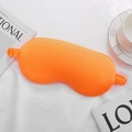 Vibrant orange silk satin sleep eye mask with wide elastic strap for comfortable rest - Orange