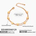 Pulsera de doble capa de acero inoxidable bañada en oro de 18k con medidas y detalles - Oro rosa