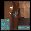 Glow in the dark blue butterfly temporary tattoo sticker for arm and face JSN-010 - JSN-010 (Luminous Butterfly Heart)