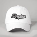 Weiße Baumwoll-Basecap mit Vintage America Stickerei und verstellbarem Riemen - Verstellbar / Weiß