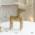 31cm gold wire Christmas reindeer decoration with glitter and sequins for holiday displays - Gold Sequin Iron Deer