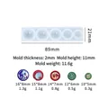 Molde de silicona de 5 semiesferas para joyería de resina DIY con tamaños 10mm-16mm - Molde pequeño de semiesfera