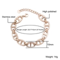 Polished rose gold stainless steel bracelet featuring classic pig nose anchor links - Rose Gold