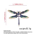 Enamel dragonfly brooch with blue gemstone and dimensions 4.8cm by 3.4cm - Dragonfly B07032