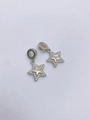Vista macro de dijes de estrella de mar en plata con circonitas y centro pulido - Estrella de Cinco Puntas Plateada (GL06)
