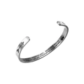 Detail of inspirational quote engraving on silver stainless steel open bangle bracelet - Granddaughter Steel Color (B1005)