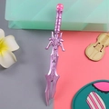 Purple metallic dragon sword shaped gel pen with pink bead and intricate carvings - Asura Blade - Purple / 0.5mm