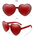 Gafas de sol rojas de moda con forma de corazón para fiestas y estilo callejero - Montura Roja Lente Roja